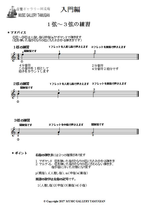 ギター入門１弦～③弦の練習１